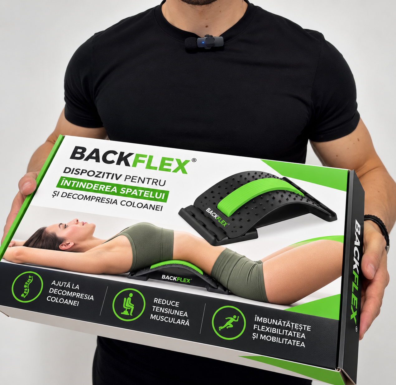 Dispozitiv pentru decompresia și eliminarea presiunii coloanei vertebrale - BackFlex