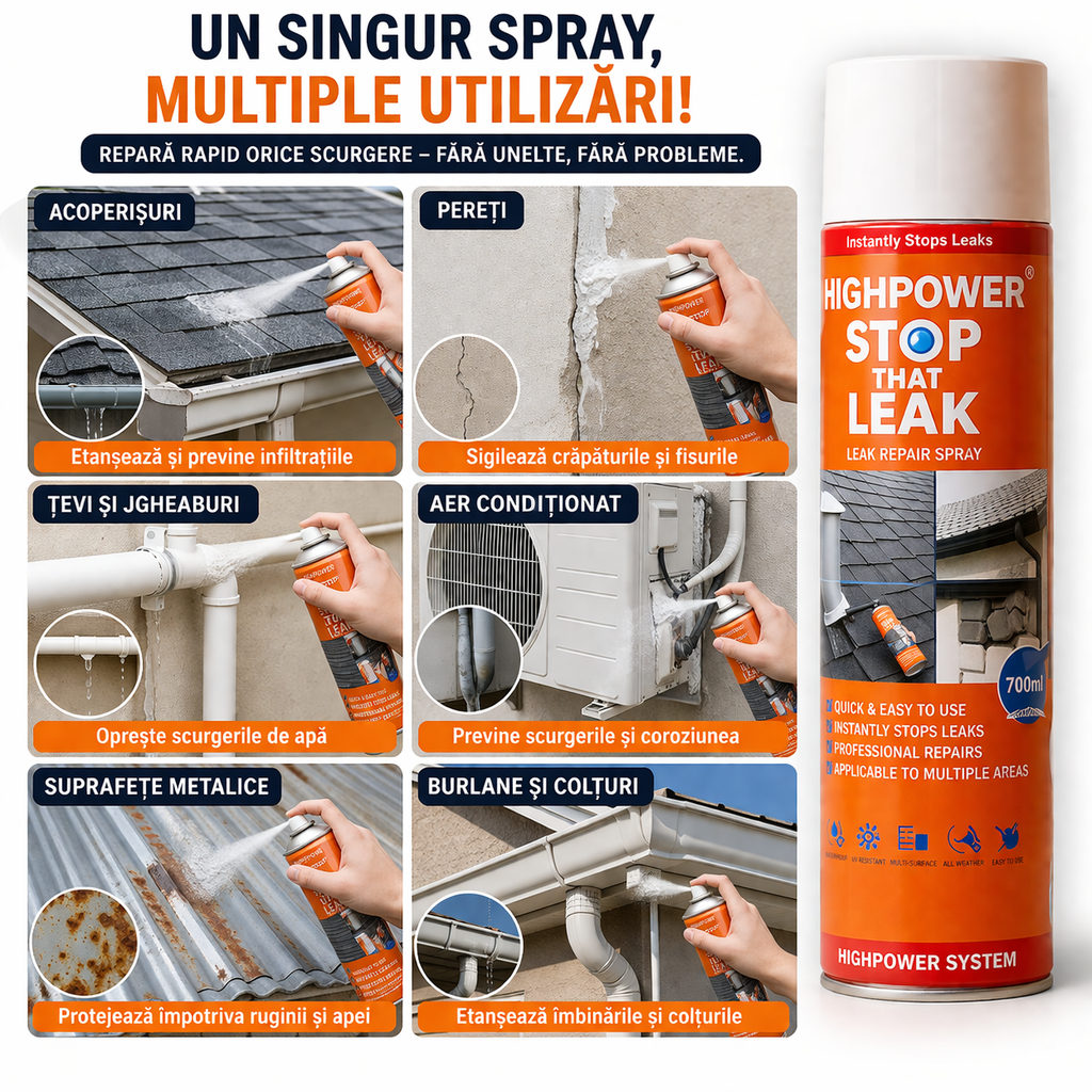 Spray Etansare - Peliculă Cauciucată 1+1 Gratis