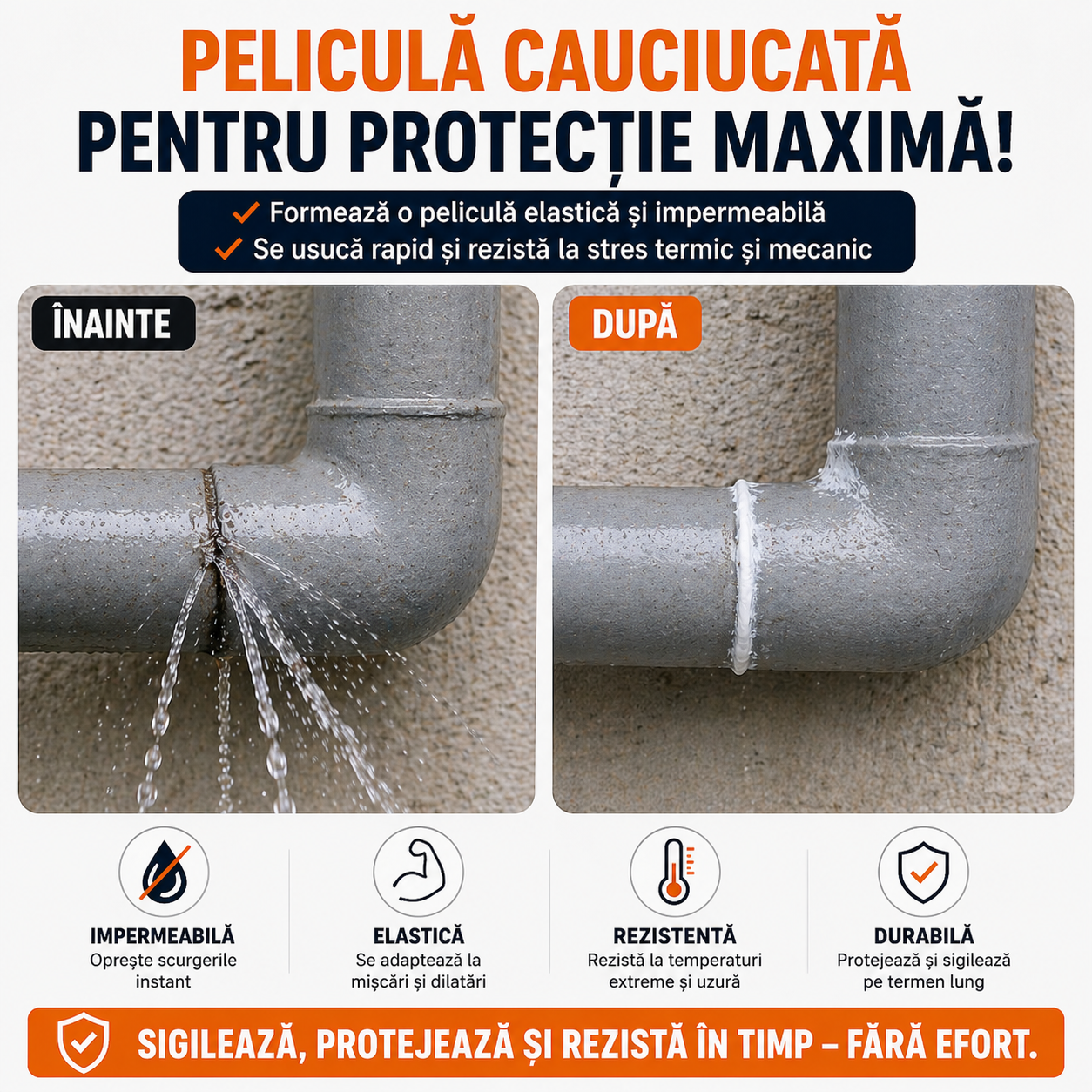 Spray Etansare - Peliculă Cauciucată 1+1 Gratis