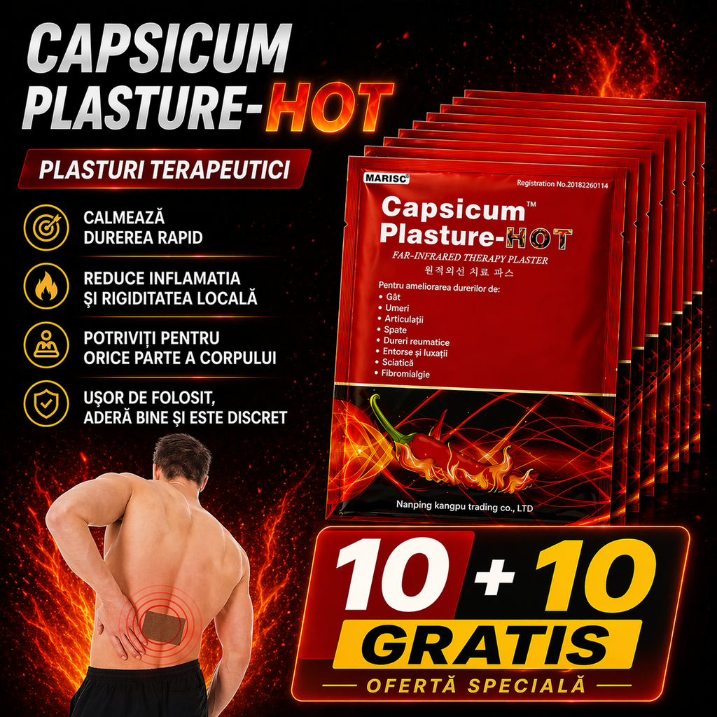 Set 20 Plasturi Capsicum Anti-Durere