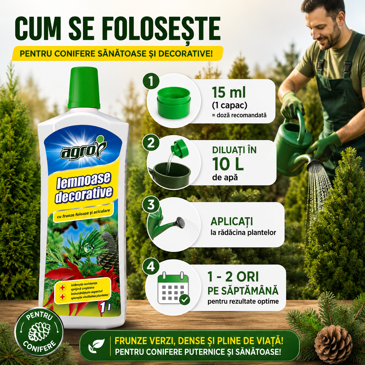 Îngrășământ BIO AGRO pentru Tuia și Conifere - 1 L