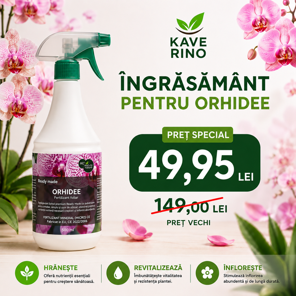 Kaverino – Îngrășământ Bio pentru Orhidee, Tratament pentru Rădăcini și Frunze